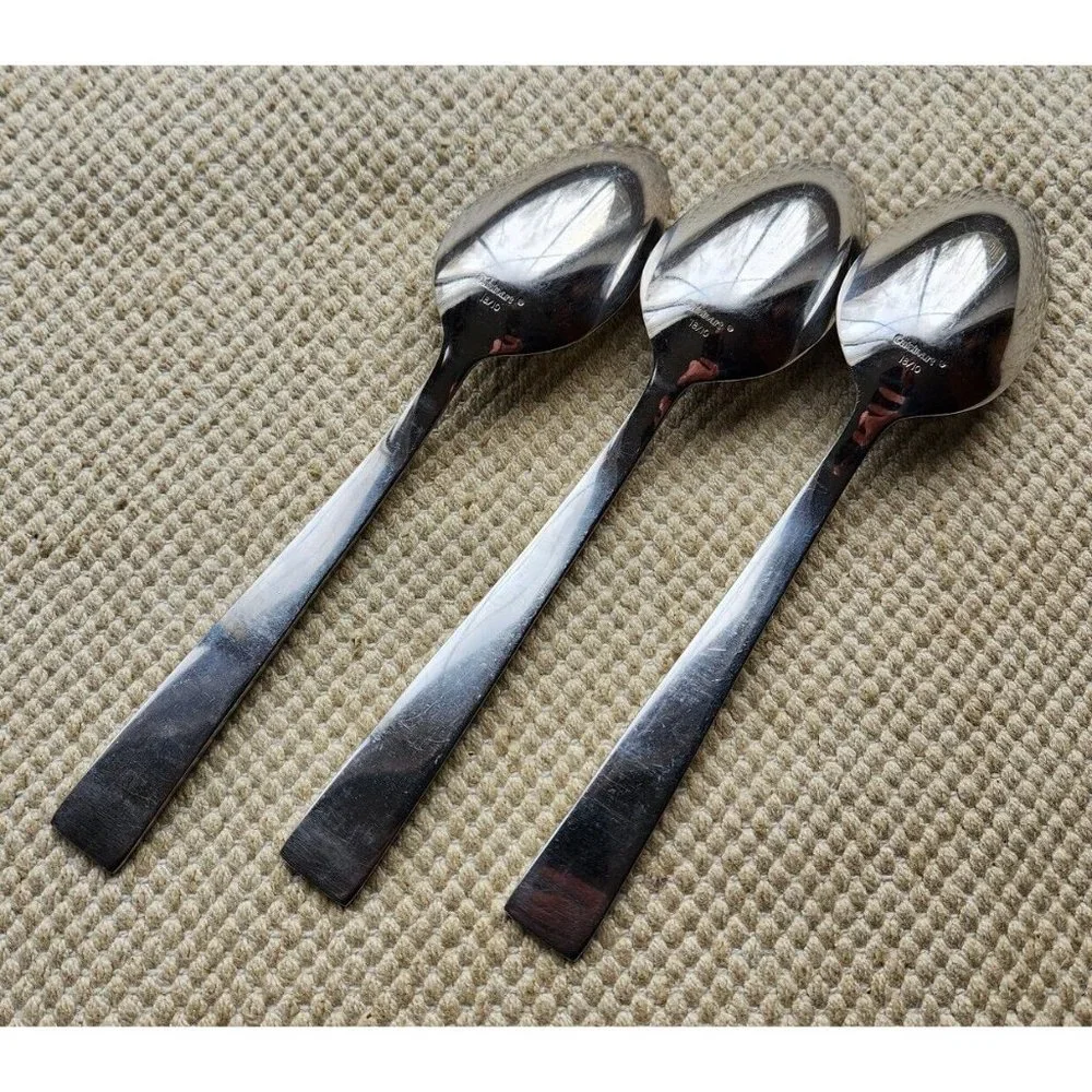 Cuisinart OAKMONT Stainless Ridges 18/10 Glossy Silverware Flatware Table Spoons